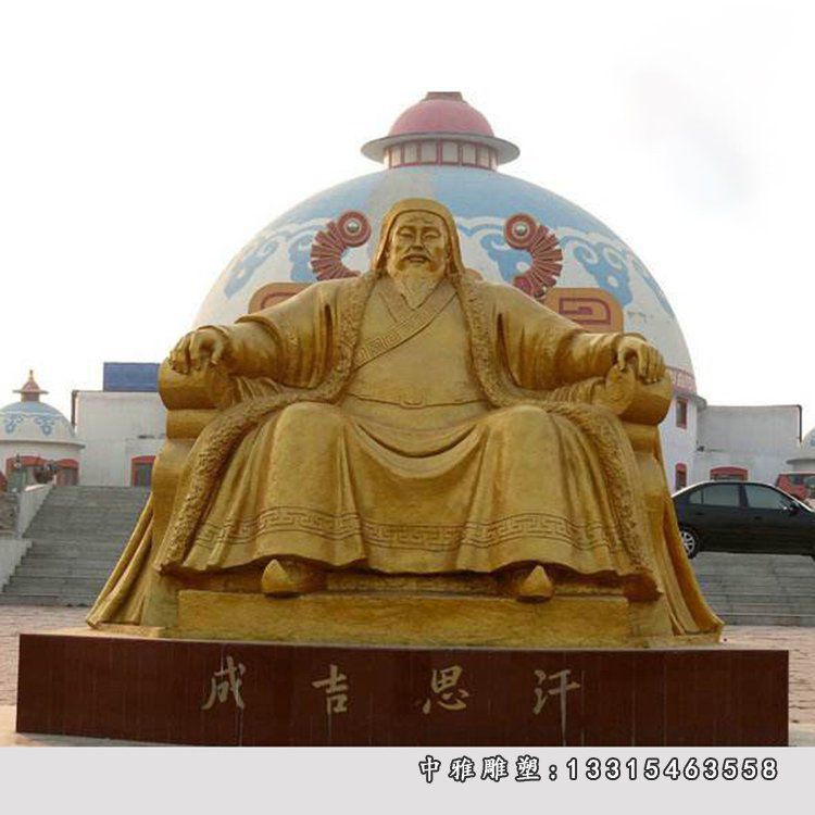 古代帝王成吉思汗铜雕