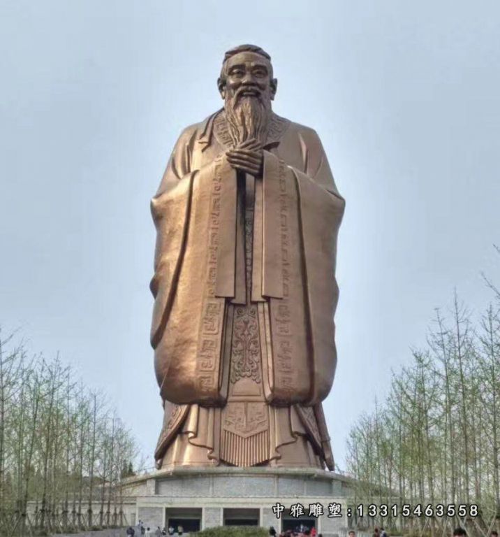 孔子铜雕，校园名人雕塑[1]