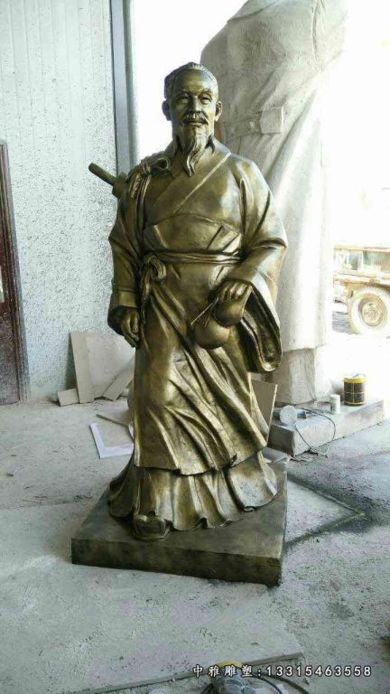 华佗铜雕，医学院古代名医铜雕 (7)