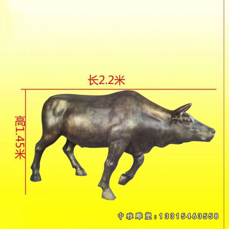 玻璃钢仿铜牛雕塑 公园牛雕塑