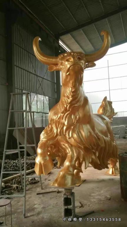 不锈钢钛金耗牛雕塑 (5)