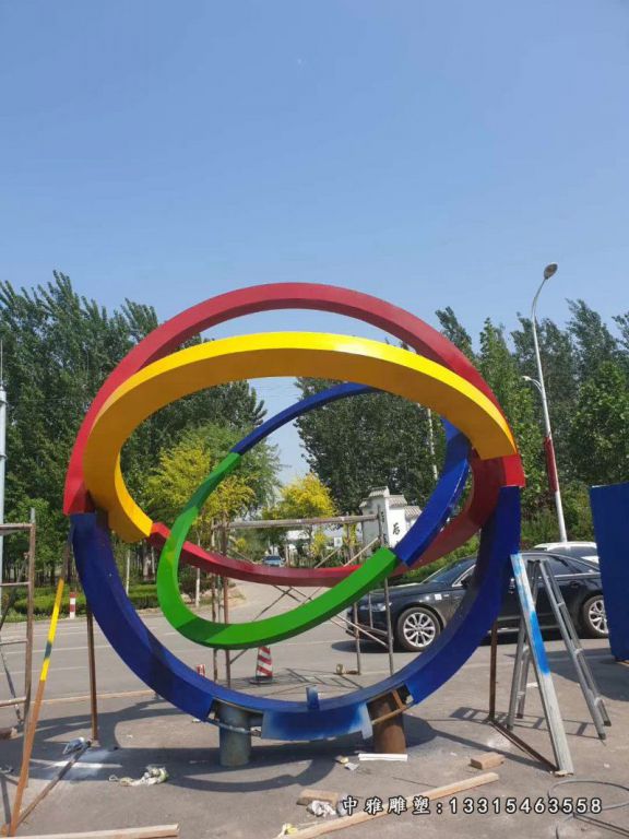 大型广场圆环不锈钢雕塑
