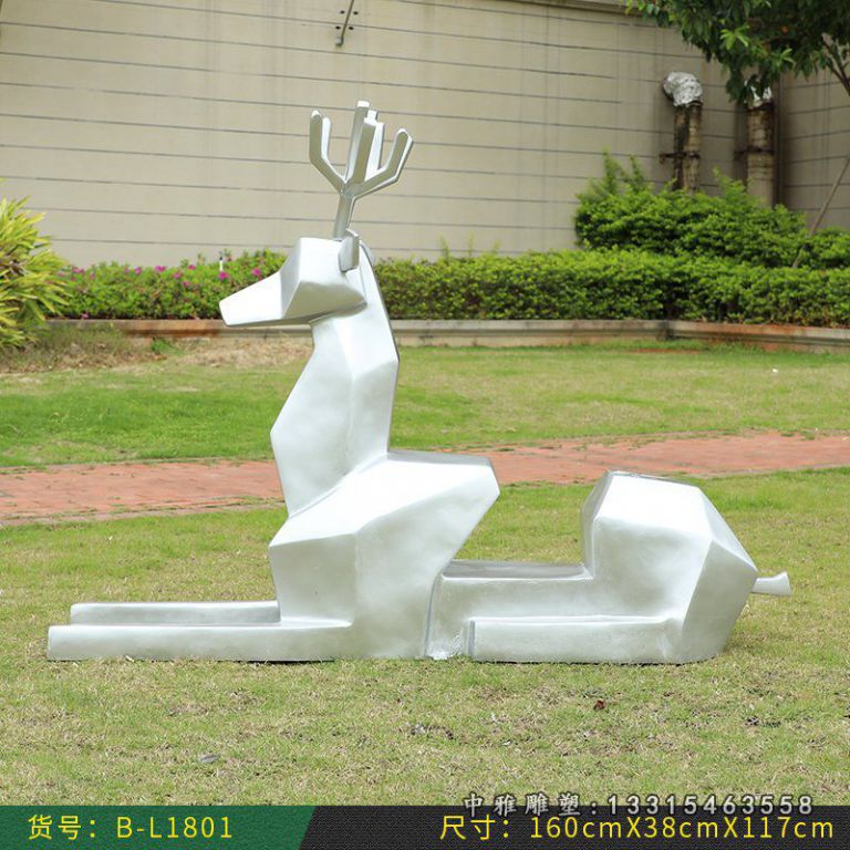 不锈钢鹿群雕塑 (4)