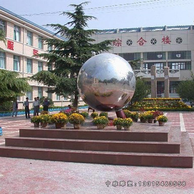 不锈钢圆球雕塑，校园不锈钢圆球雕塑