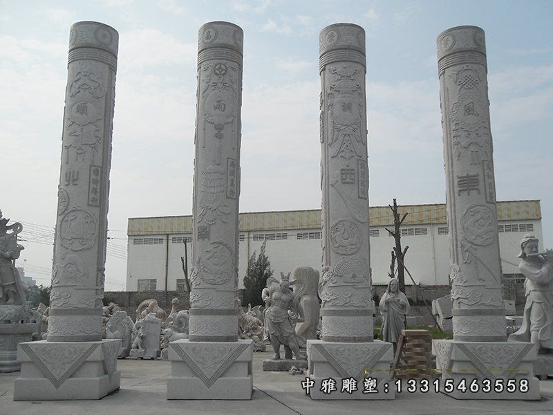 大理石祥龙柱雕塑（4）