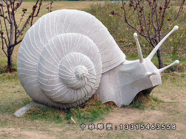 石头蜗牛，石雕蜗牛雕塑