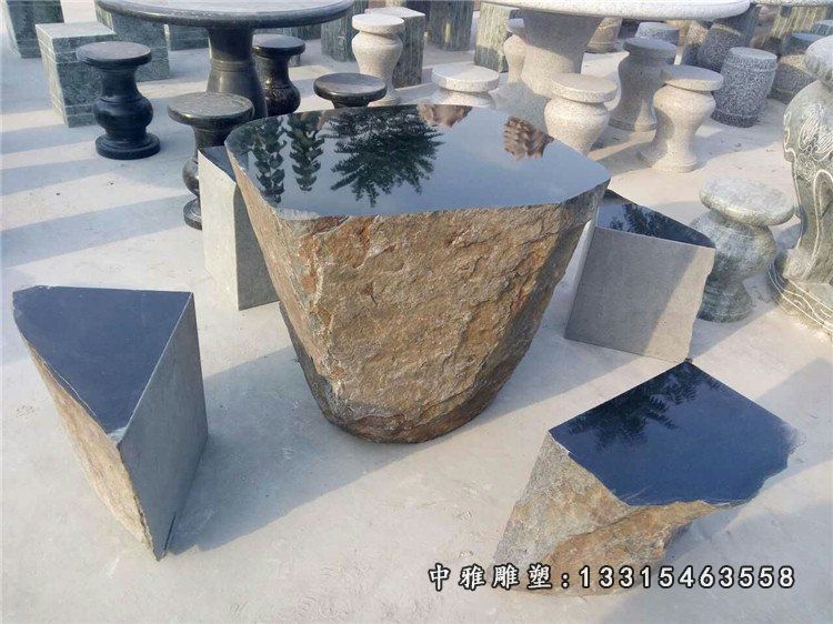 仿古公园石桌凳雕塑
