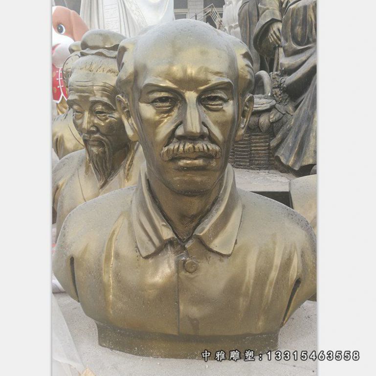 近代名人白求恩头像铜雕