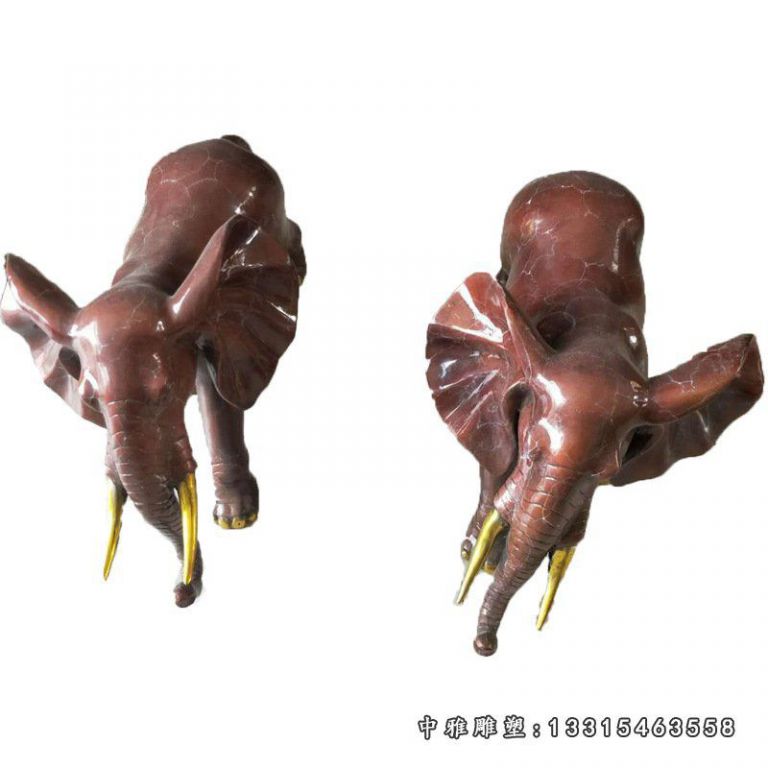 铜雕小象大象动物雕塑 (4)