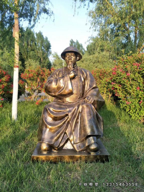 古代历史林则徐铜雕