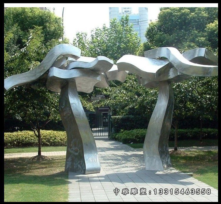 不锈钢飞行情侣 公园景观雕塑