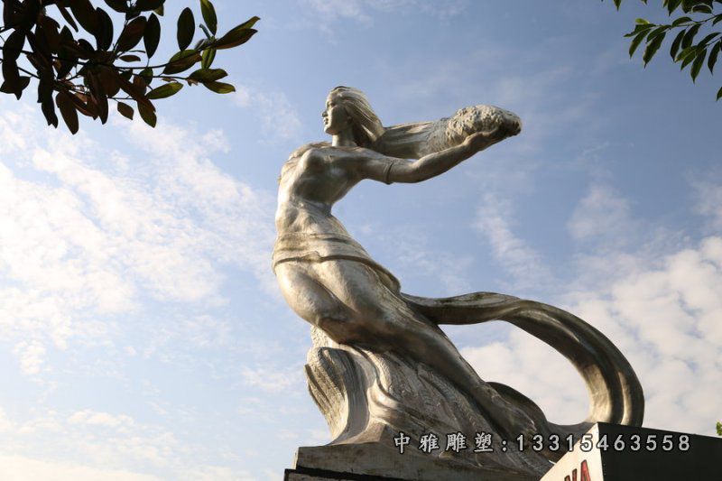 不锈钢嫦娥奔月 广场古代人物雕塑