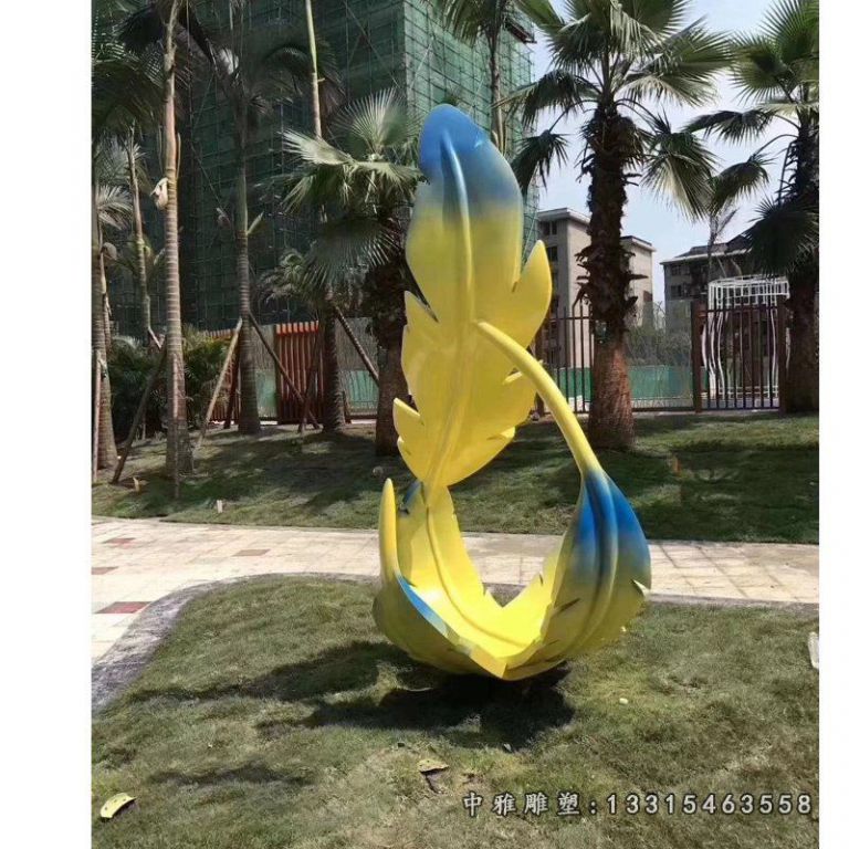 不锈钢抽象羽毛景观雕塑