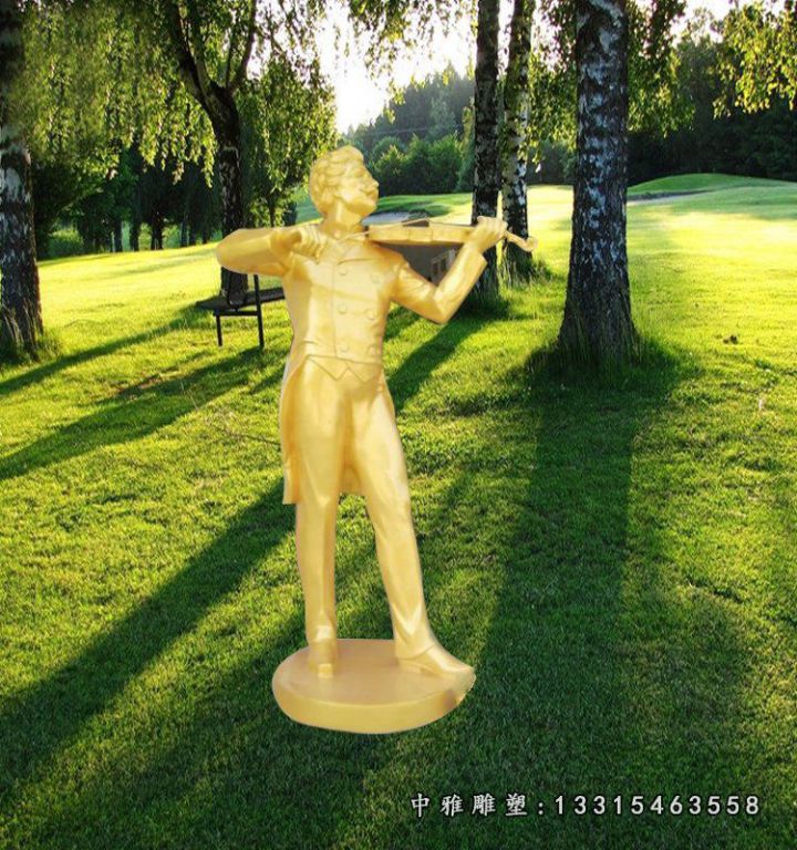 玻璃钢贝多芬 公园仿铜人物 摆件