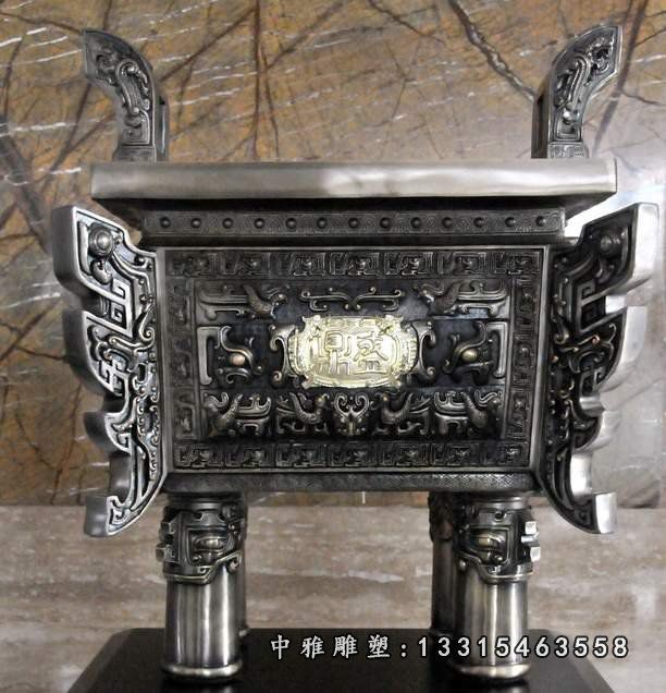 铜雕鼎，企业铜鼎雕塑 (2)