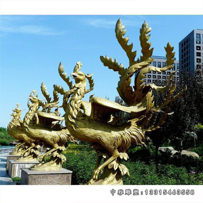 凤凰铜雕，广场神兽铜雕