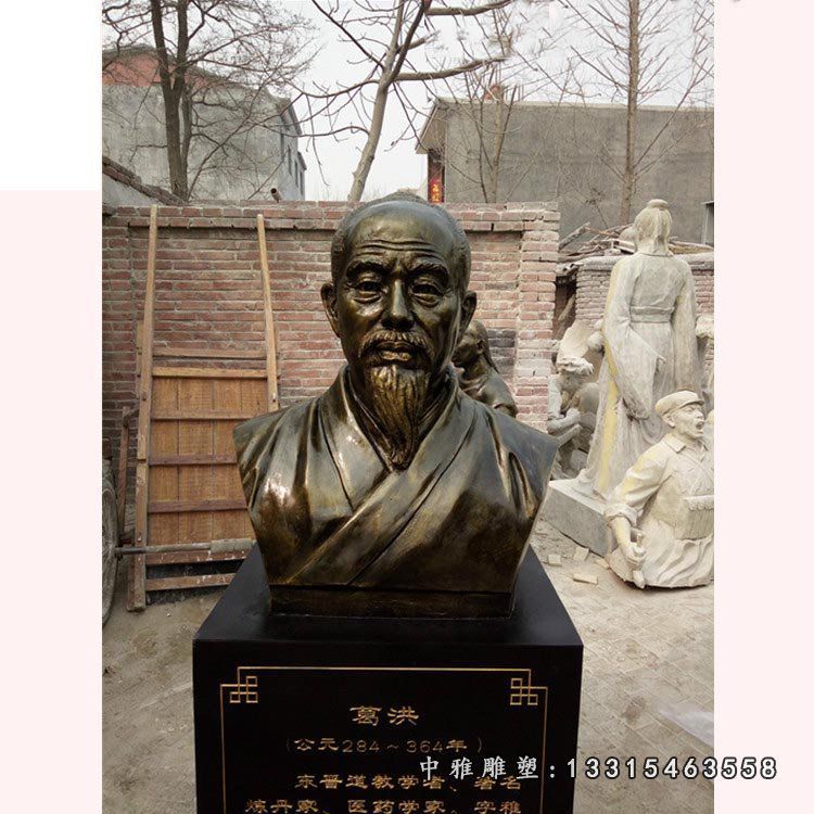 葛洪胸像铜雕 古代名人名医铜雕 (4)