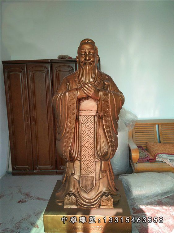 孔子行教像铜雕，校园孔子先师铜雕 (2)