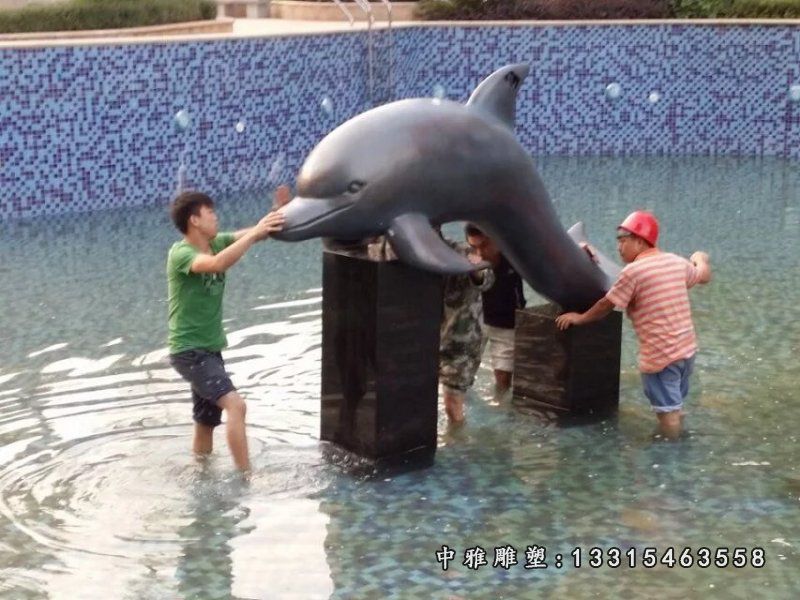 跳跃铜雕海豚雕塑