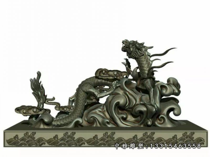 铜雕龙，铸造铜龙雕塑 (1)