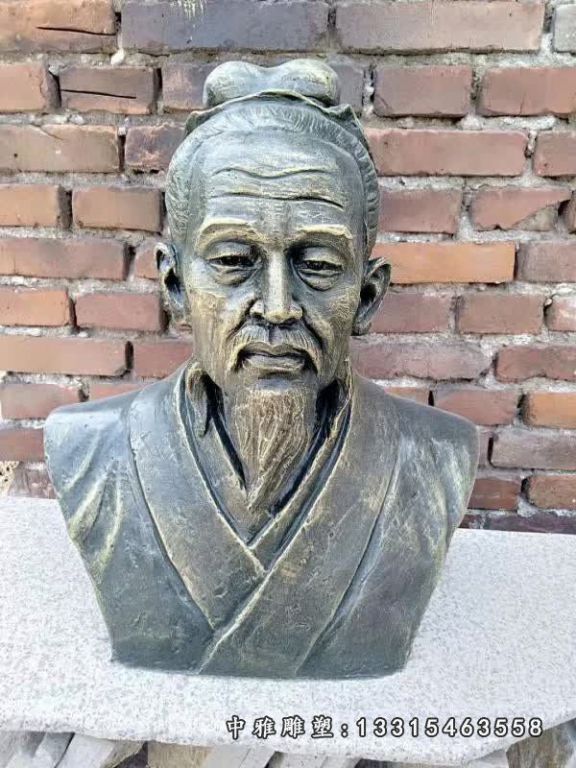 古代名医华佗头像铜雕
