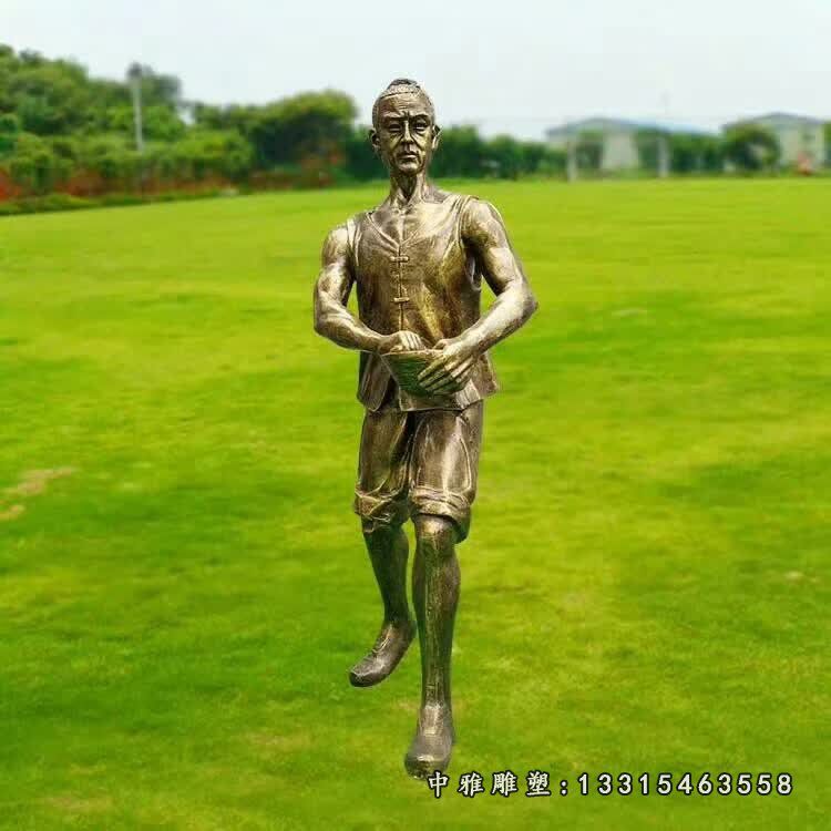 播撒种子农耕铜雕