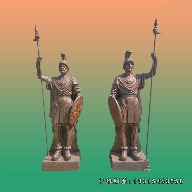 玻璃钢仿铜西方士兵雕塑 公园西方人物雕塑 (7)