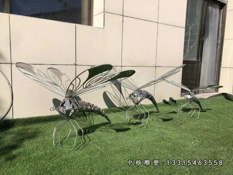 不锈钢铁艺蜻蜓雕塑