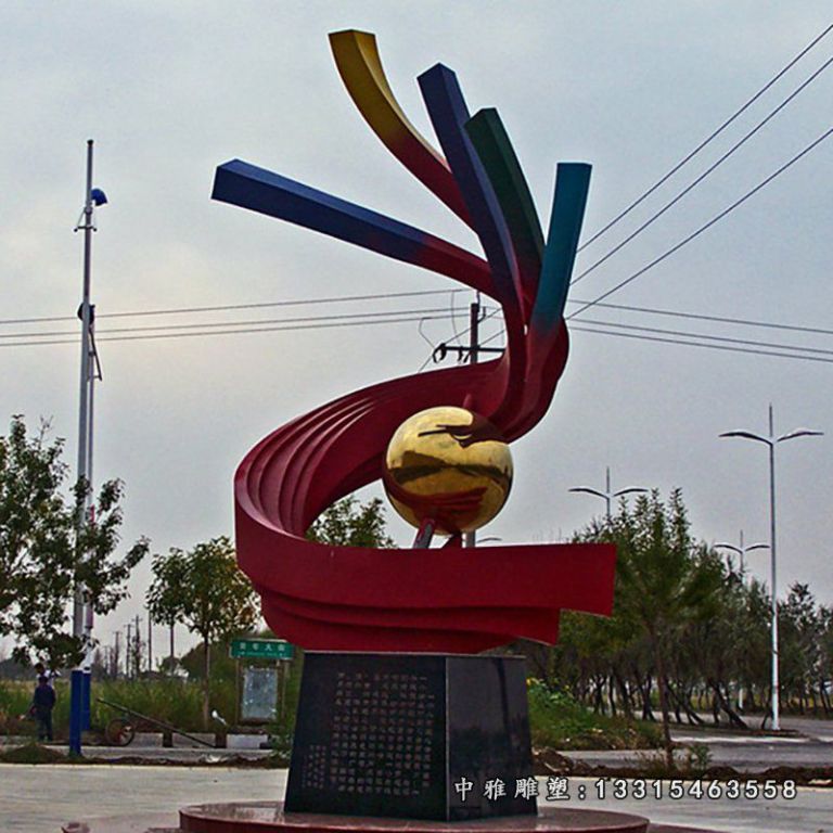 不锈钢抽象景观雕塑，广场景观不锈钢