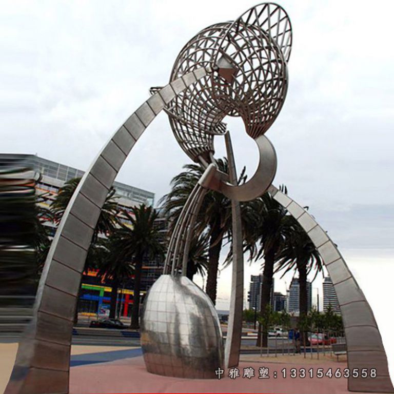 不锈钢空缕球 广场景观雕塑 (1)