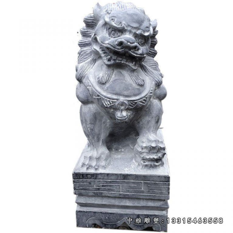 厂家直销 青石做旧石狮子一对仿古石雕酒店门口公园摆件大 型装饰62046