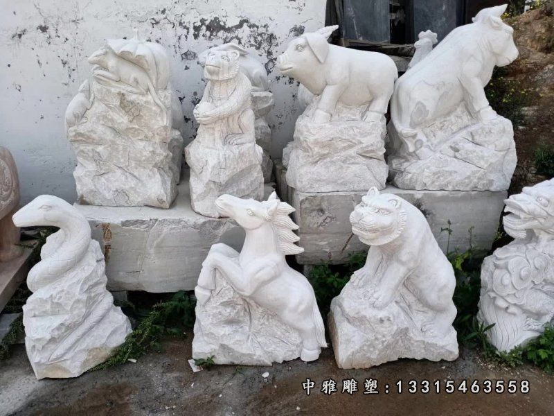 大理石户外广场生肖动物摆件 (4)