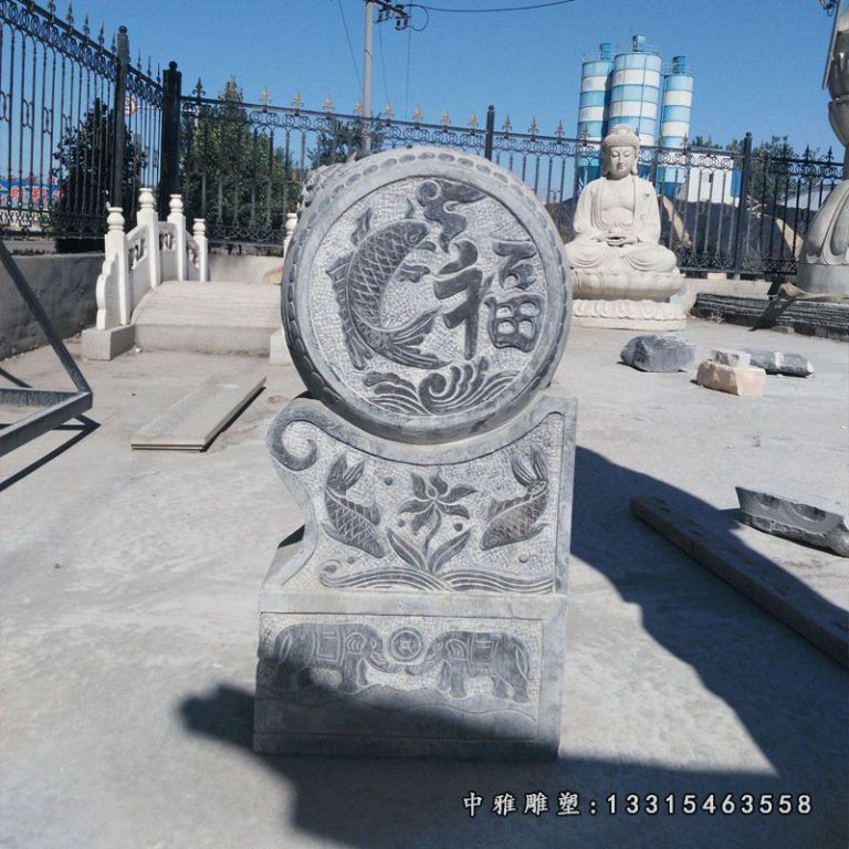 石雕仿古石狮子栓马桩中式做旧十二生肖拴马柱装饰门口摆件10421