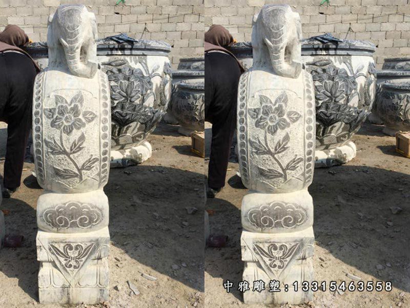 仿古小象抱鼓石雕塑，镇宅石门墩雕塑