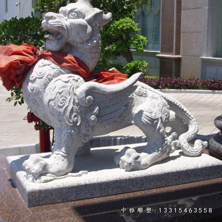独角兽石雕，法院独角兽雕塑 (2)