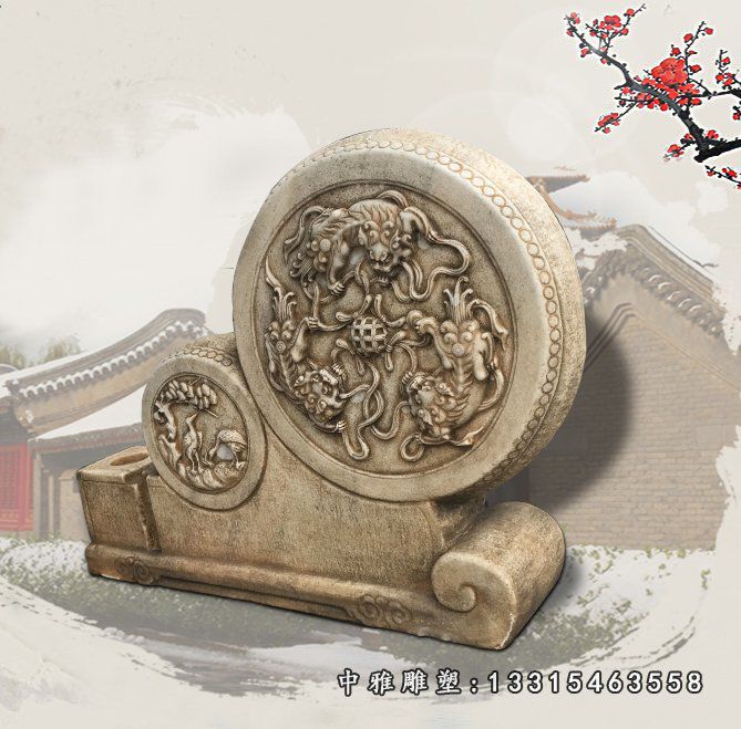 园林景观石雕，仿古石门墩
