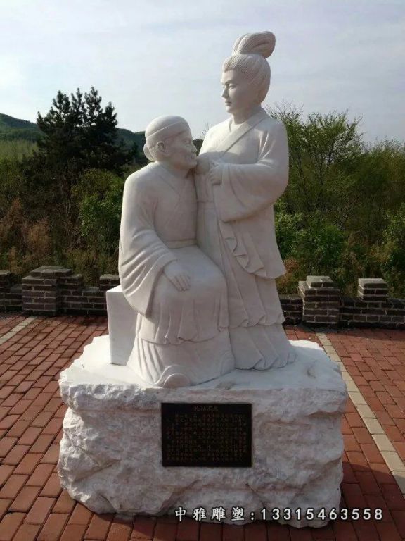 乳姑不怠石雕，二十四孝石雕 (1)