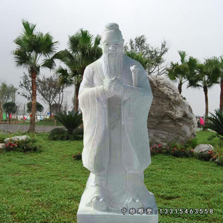 校园孔子石雕，汉白玉孔子石雕