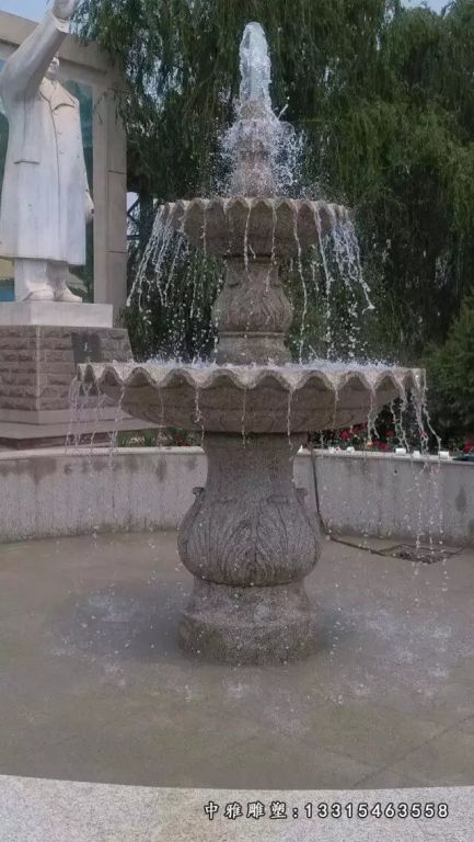 石雕喷泉，公园景观雕塑 (3)