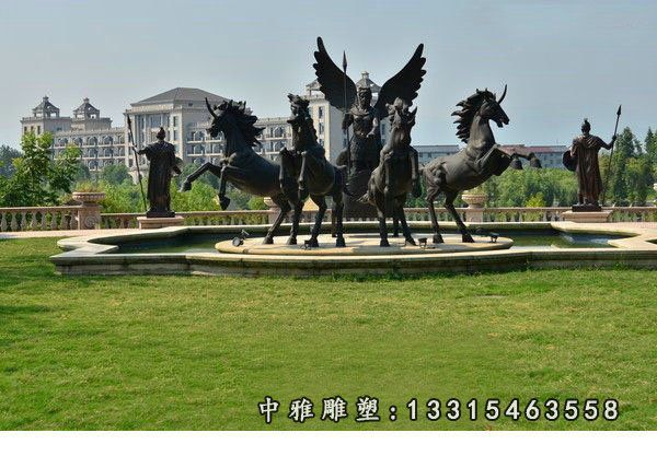 太阳神铜雕，阿波罗战马铜雕