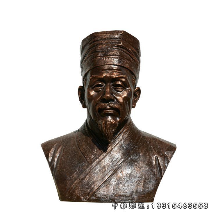古代名医李时珍胸像铜雕，古代人物铜雕 (2)