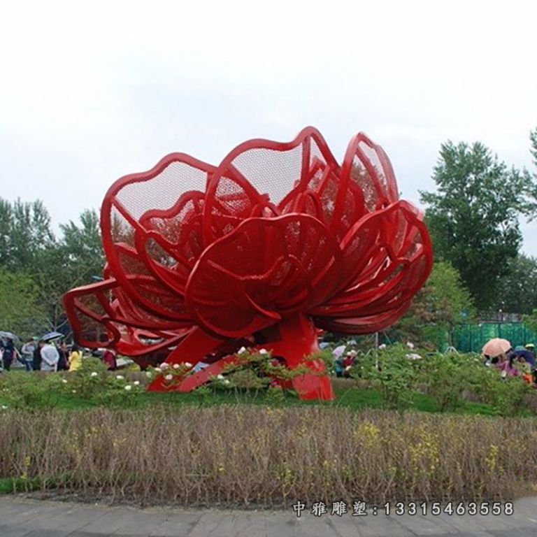 不锈钢玫瑰花雕塑 (1)