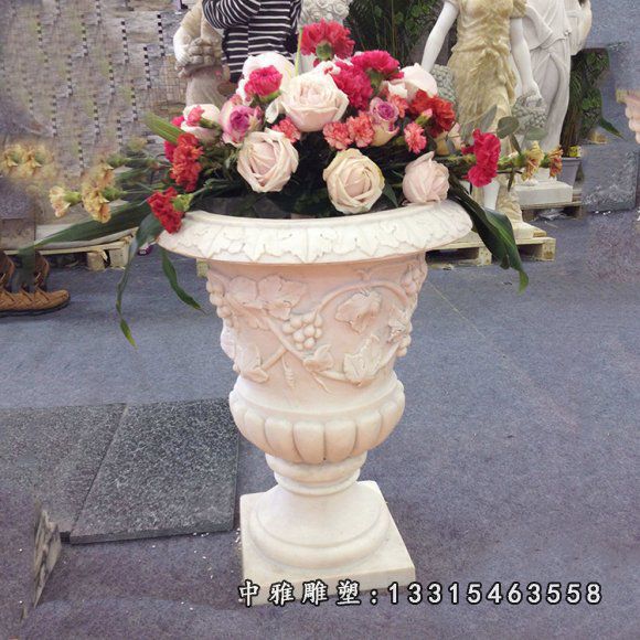 公园花盆石雕