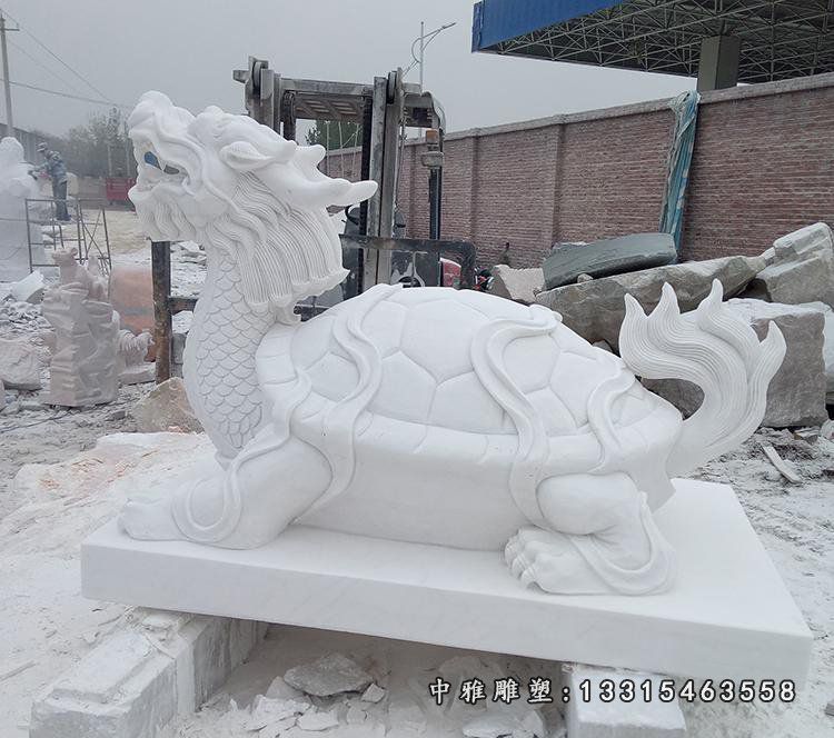 龙龟石雕，广场汉白玉龙龟 (2)