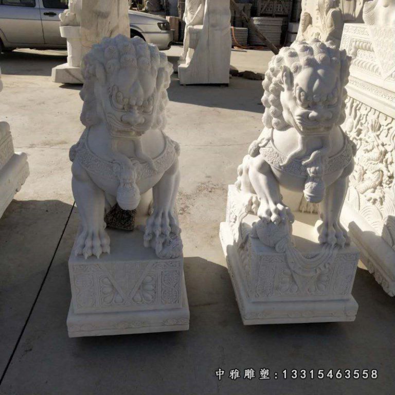 汉白玉石狮子，镇宅石狮子 (2)