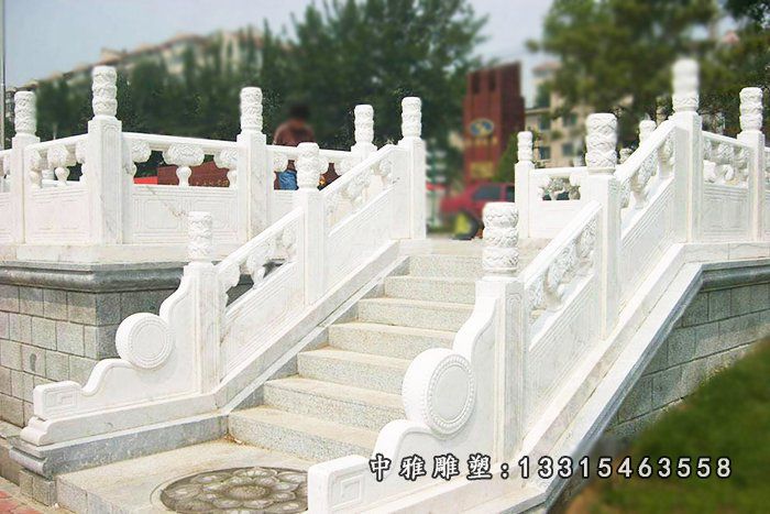 汉白玉石雕栏板景观