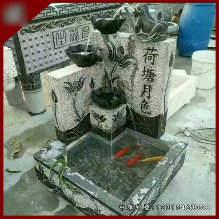 仿古石雕景观流水池