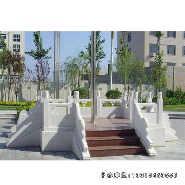 汉白玉升旗台雕塑，石头升旗台
