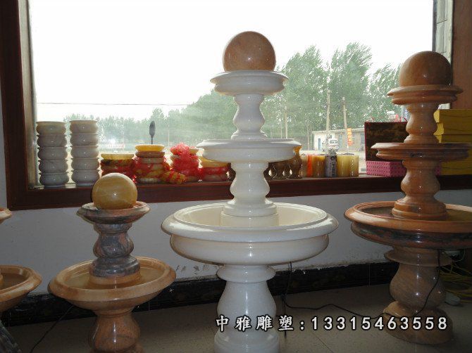 小型风水球石雕，三层风水球雕塑