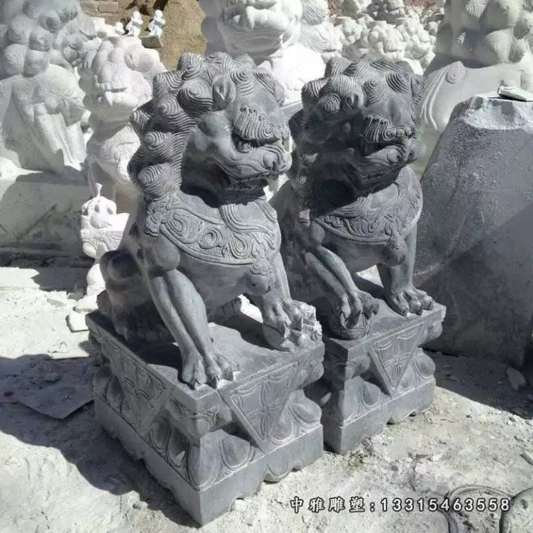 石雕狮子，青石北京狮雕塑